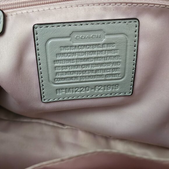 Coach Alexandra Signature Canvas Leather Trim Gray Large Shoulder Bag COA - Picture 4 of 14